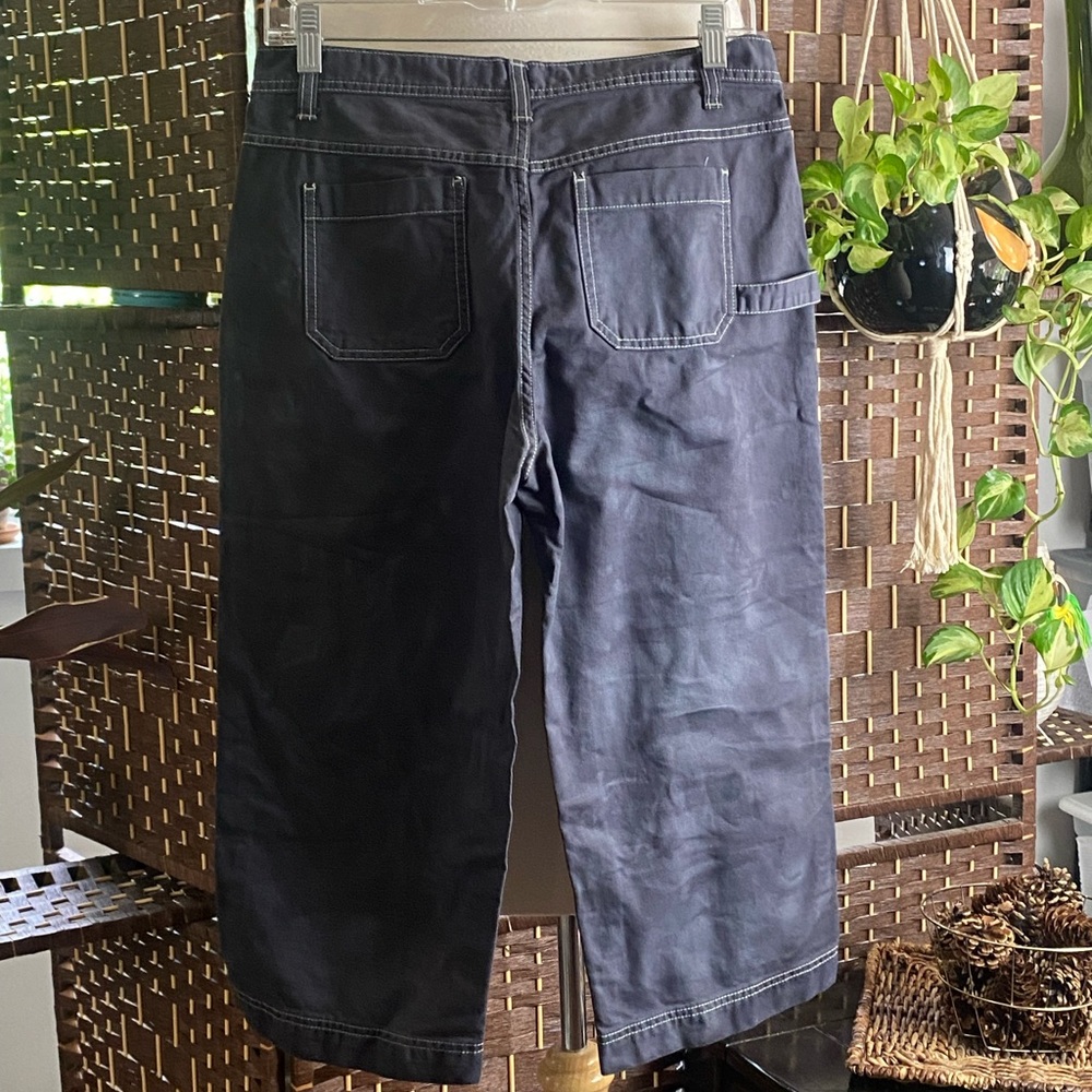 Offer …. Faded Glory grey bleach tie dyed cropped pants size 8 hiking biking
